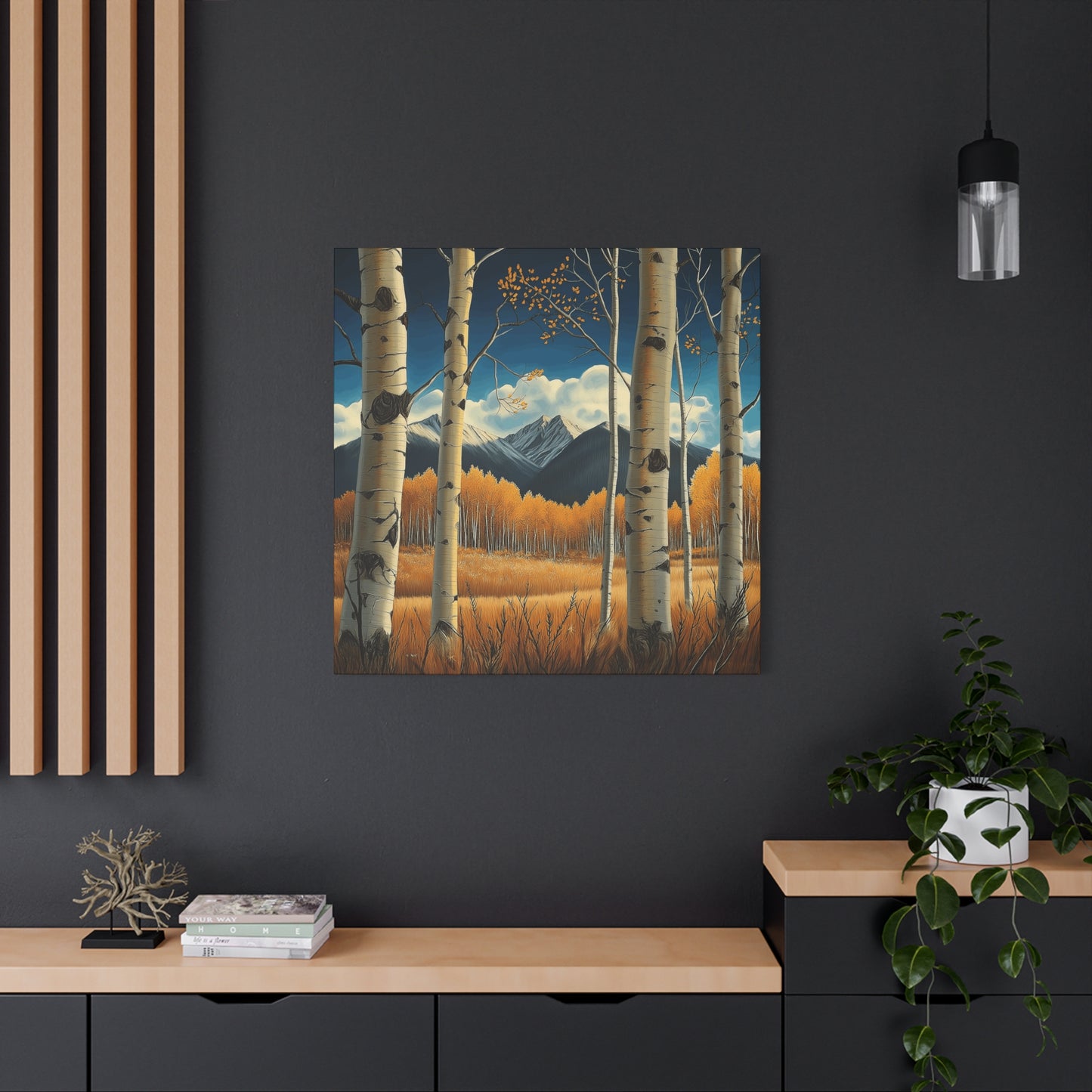Scenic Landscape Canvas Print - Autumn Birch Forest Wall Art
