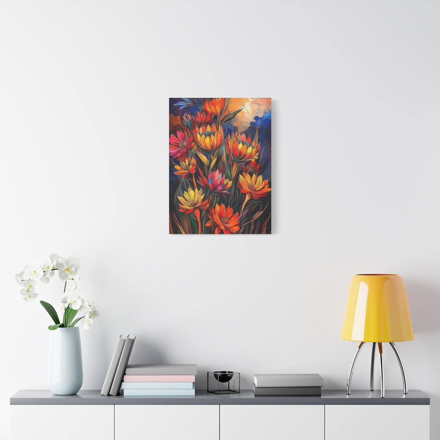Vibrant Floral Canvas Wall Art - Perfect for Home Decor and Gifting