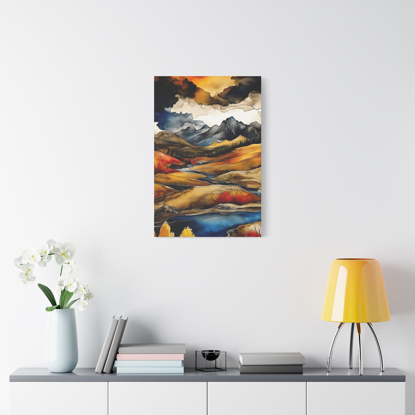 Mountain Landscape Art Print on Matte Canvas