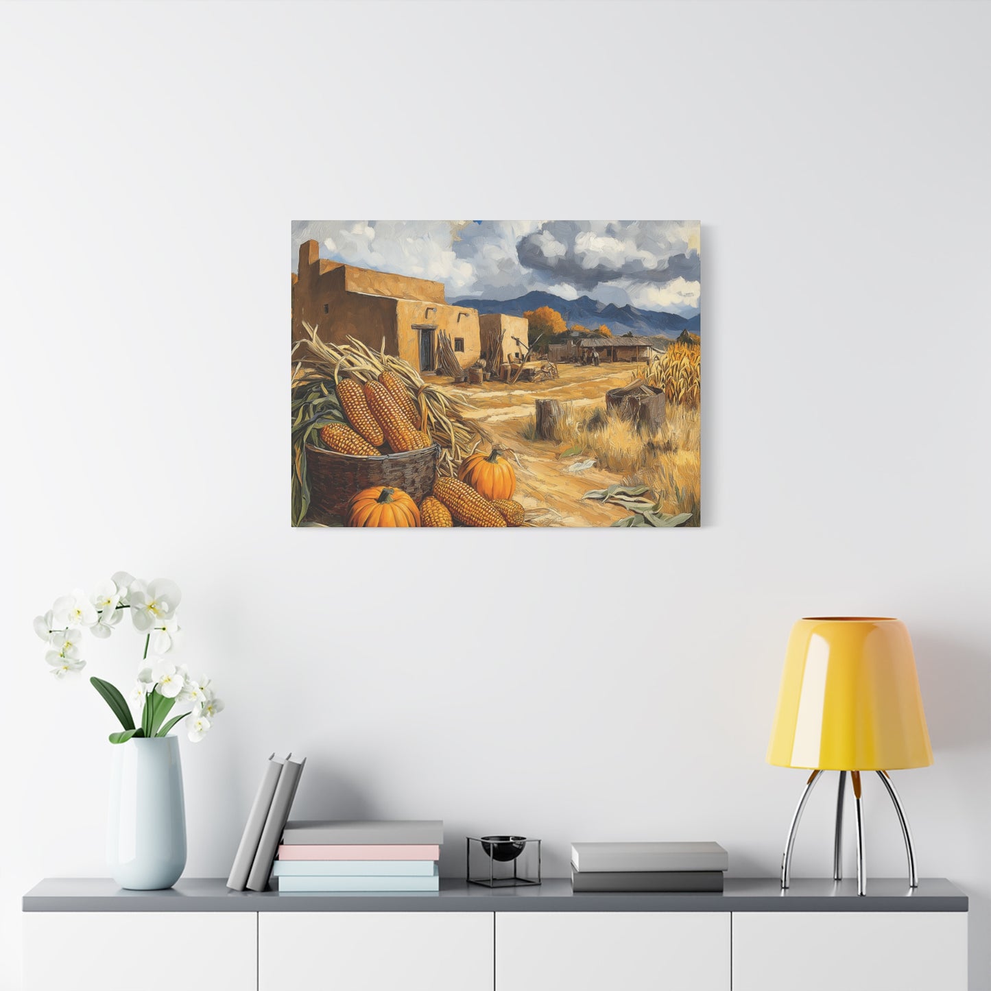 Harvest Landscape Canvas Print - Rustic Fall Decor for Home