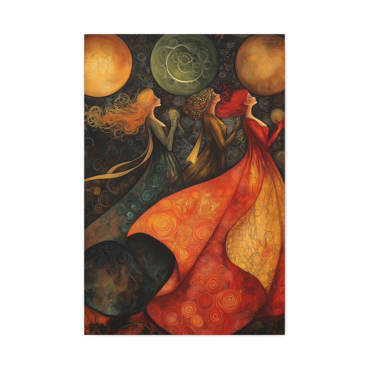 Elegant Women Art Canvas Print - Colorful Abstract Wall Decor