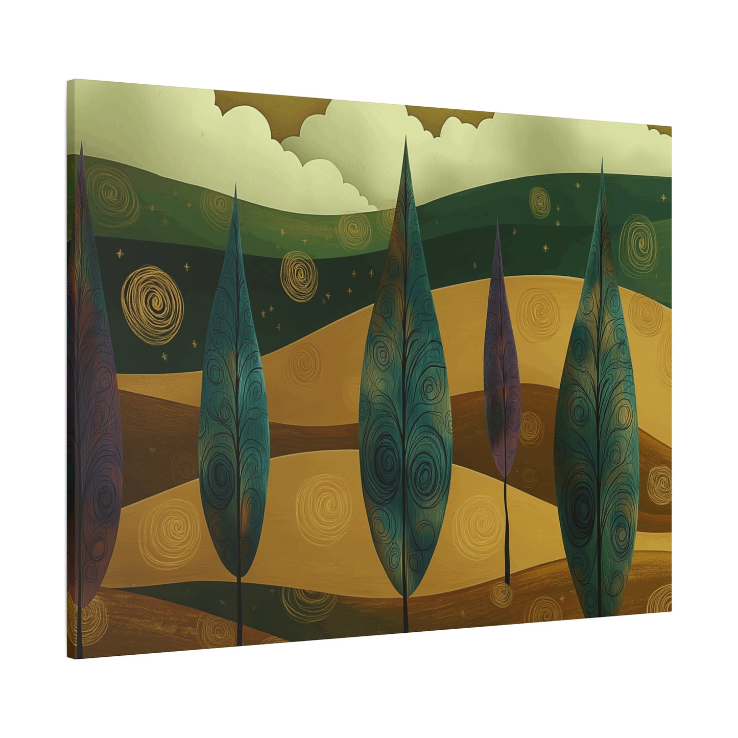 Serene Trees Abstract Canvas Wall Art