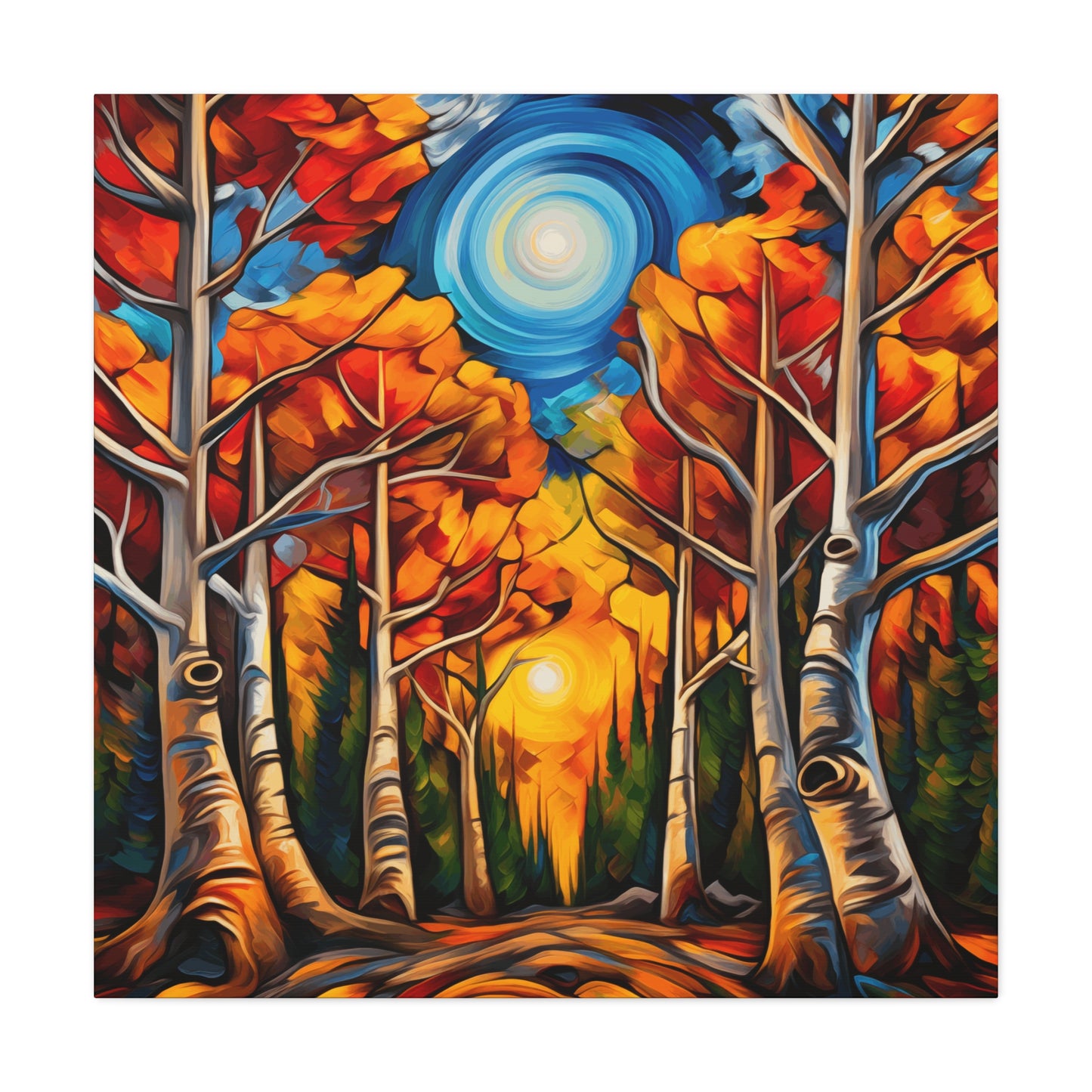 Autumn Forest Canvas Art Print - Vibrant Fall Decor for Home & Office