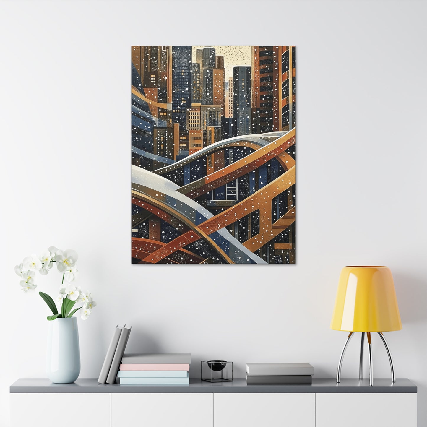 Urban Snowfall Canvas Art - Stretched Wall Decor 1.5 in. depth