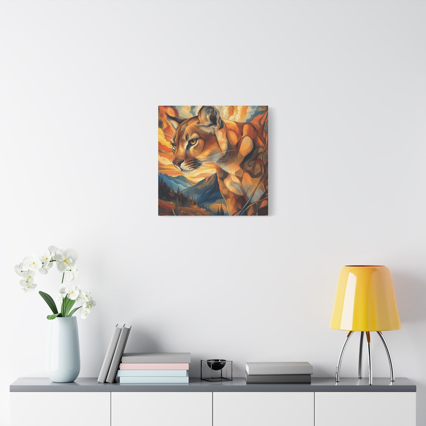 Vibrant Mountain Lion Canvas Print - Wall Art for Nature Lovers
