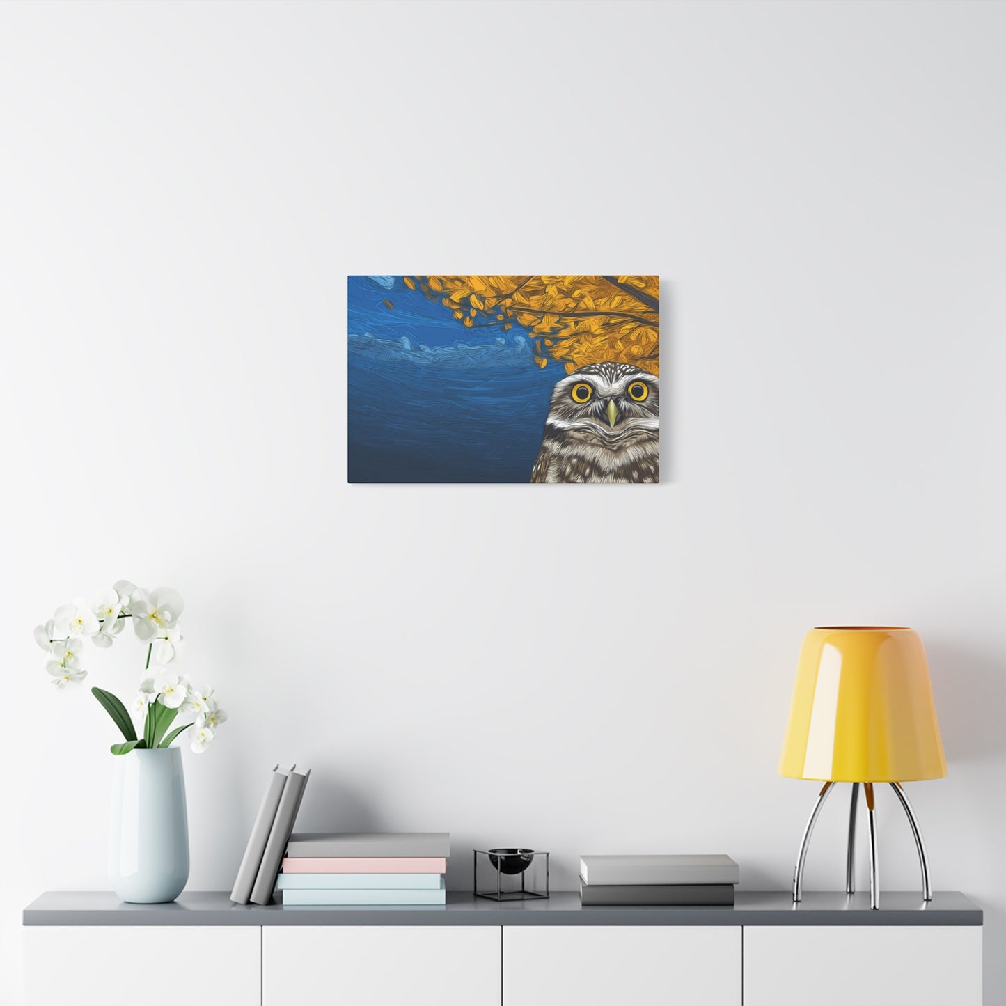 Canvas Print - Burrowing Owl in Aspen Tree