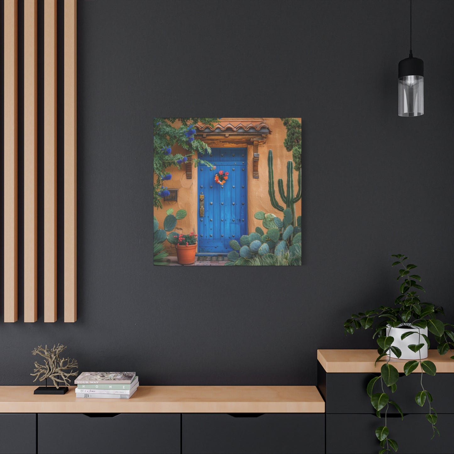 Canvas Wall Art - Santa Fe Door Blue Design