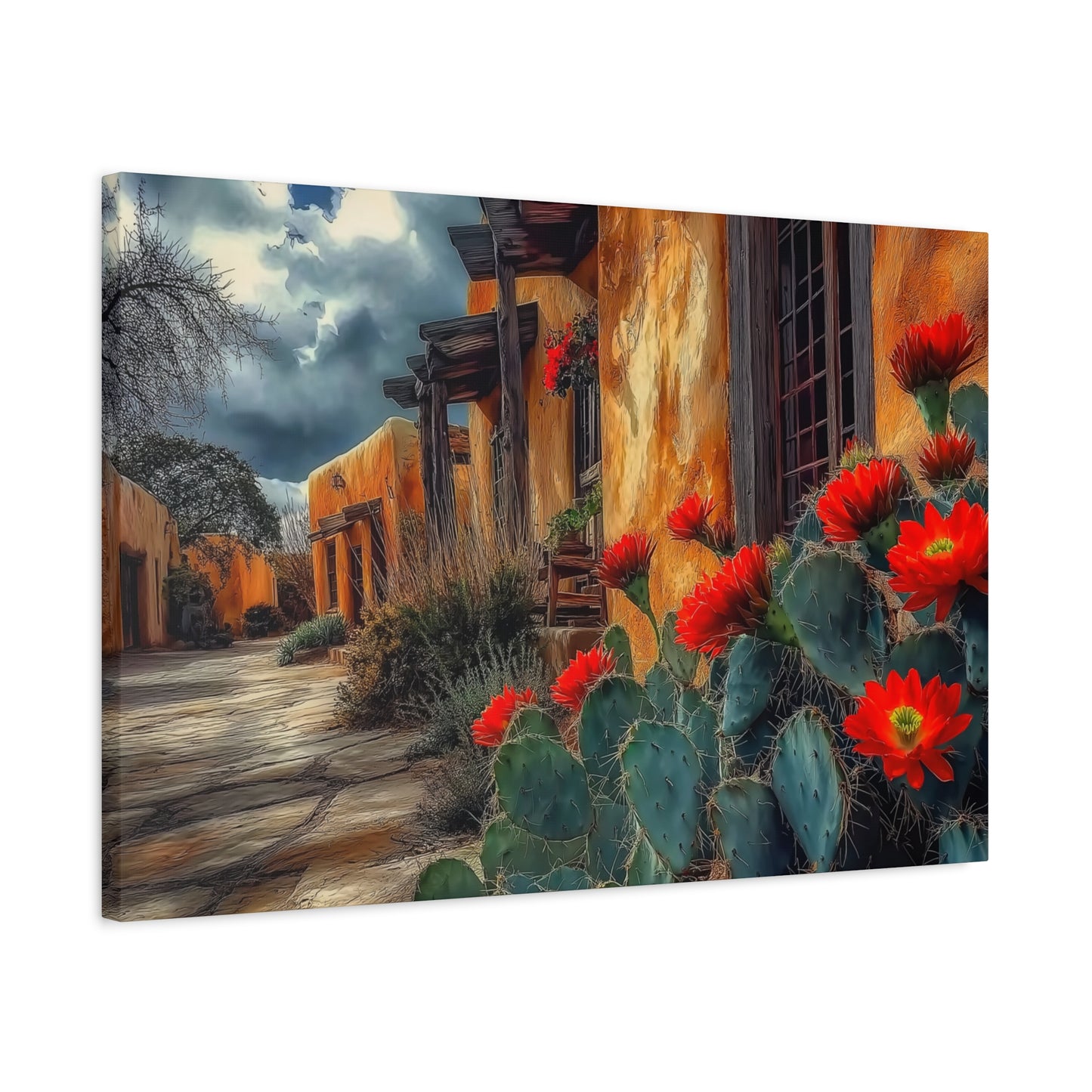 Canvas Wall Art - NM Adobe Red Flowers V1