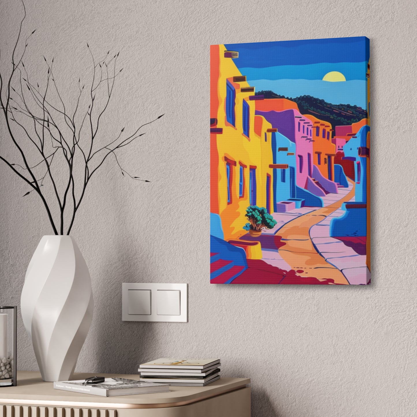 Colorful Southwest Village Sunset-1.5 in. Depth