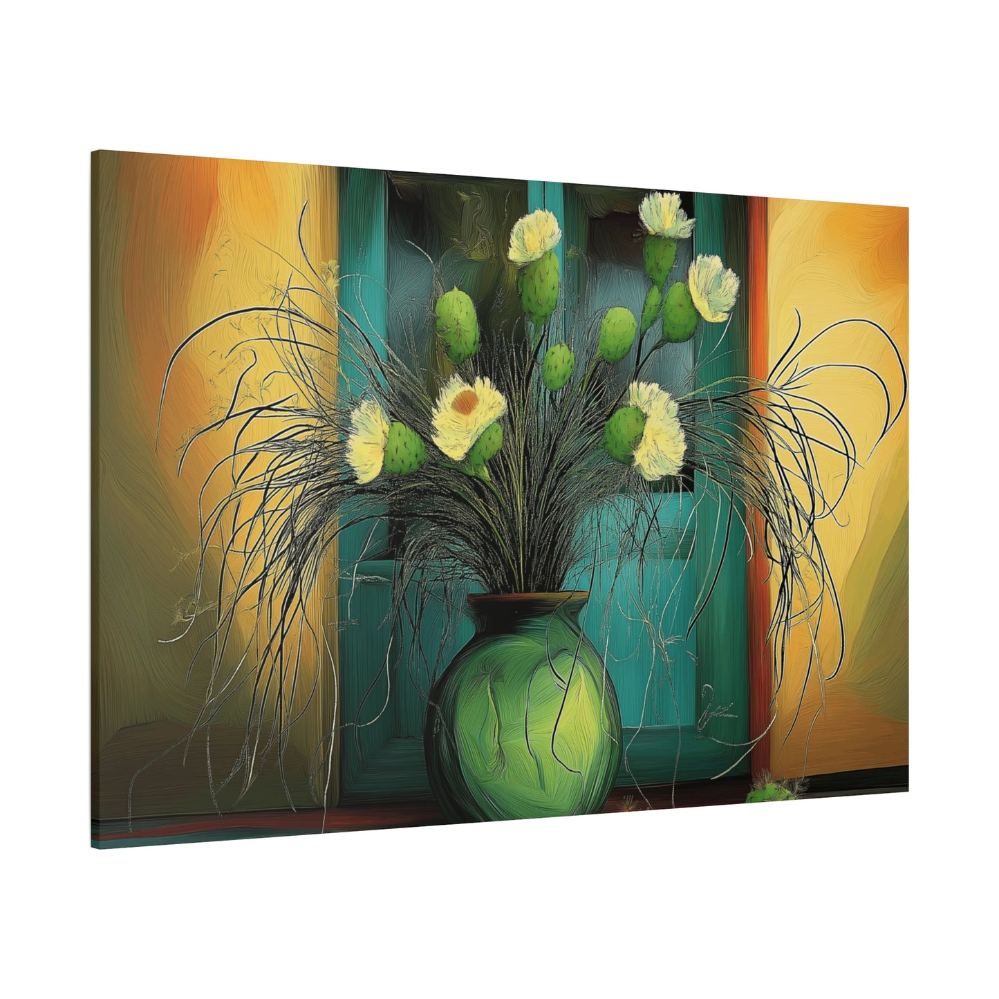 Vibrant Cactus Flower Canvas Print - Stretched Wall Art for Home Decor