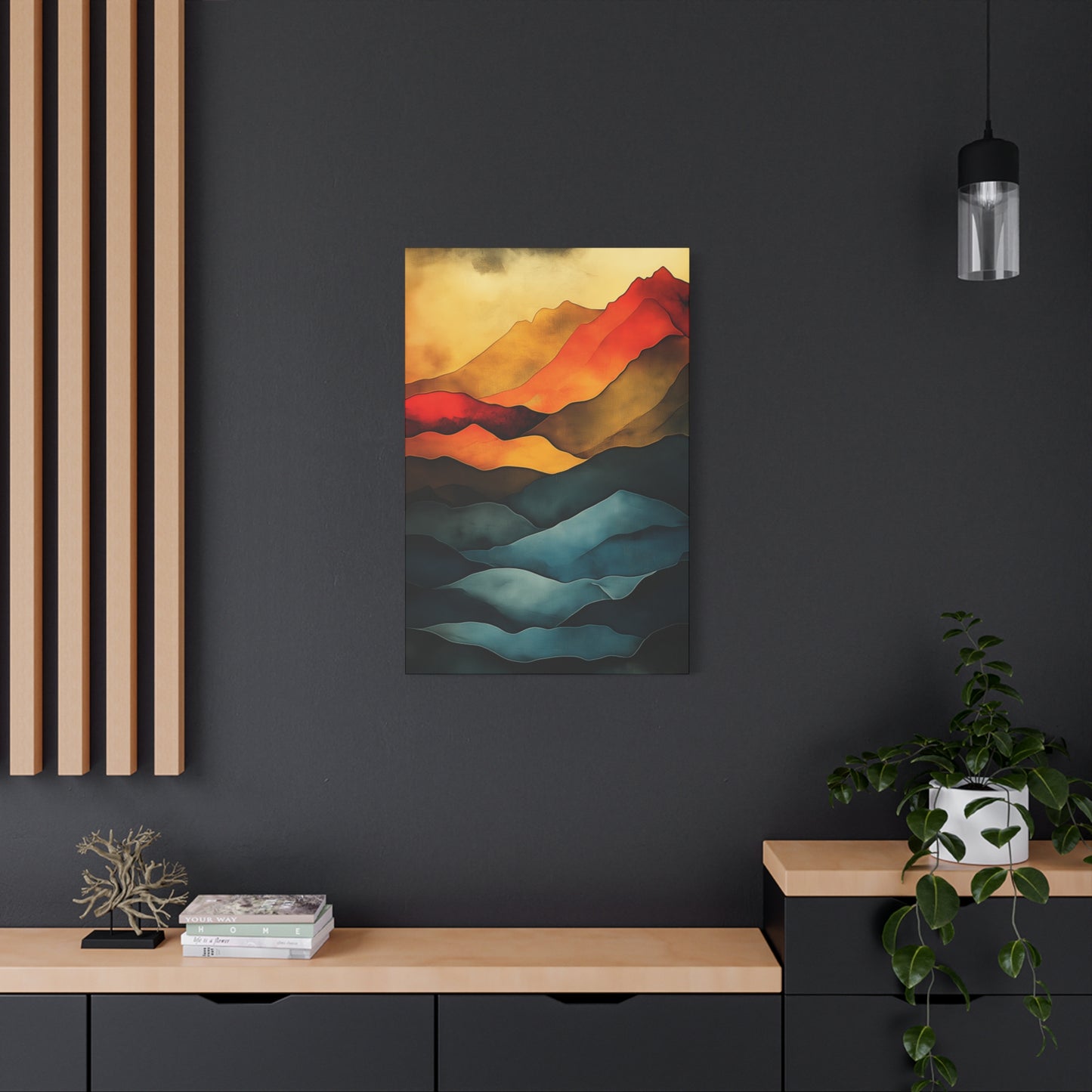 Vibrant Mountain Landscape Canvas Art - 1.25" Stretched Wall Décor