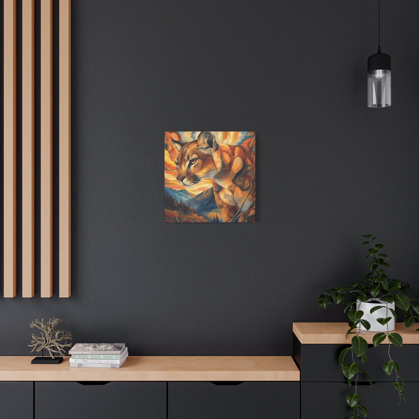 Vibrant Mountain Lion Canvas Print - Wall Art for Nature Lovers