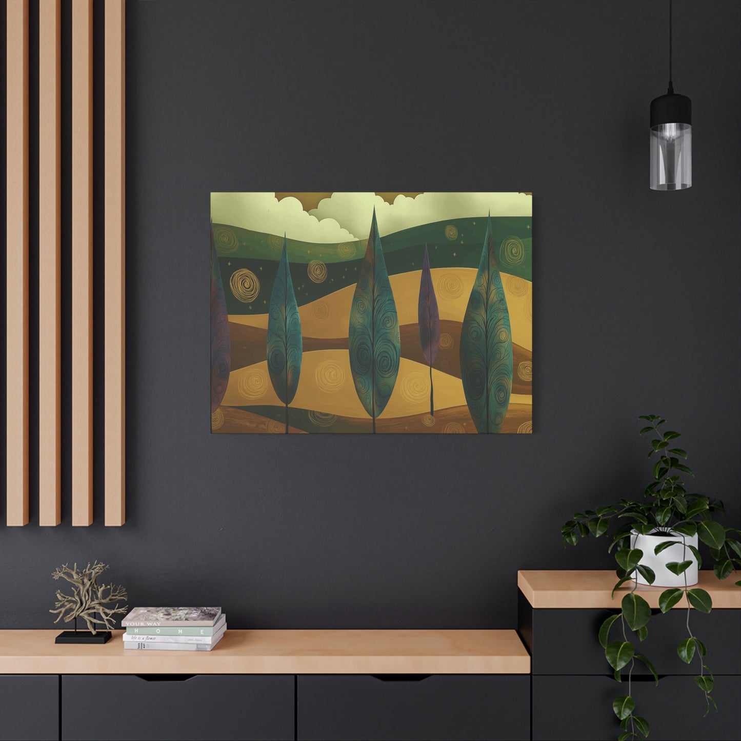 Serene Trees Abstract Canvas Wall Art