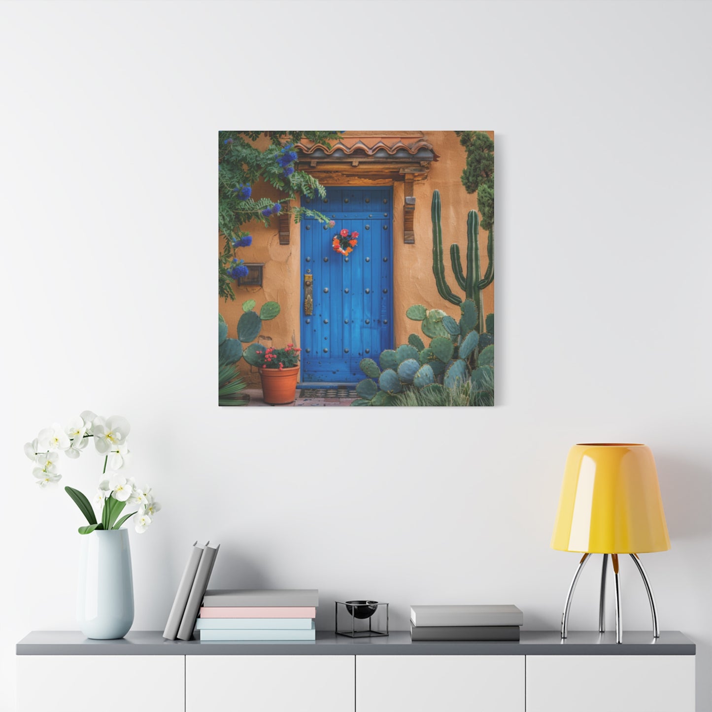 Canvas Wall Art - Santa Fe Door Blue Design