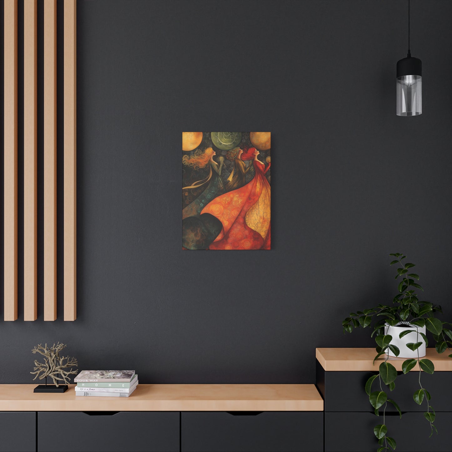 Elegant Women Art Canvas Print - Colorful Abstract Wall Decor