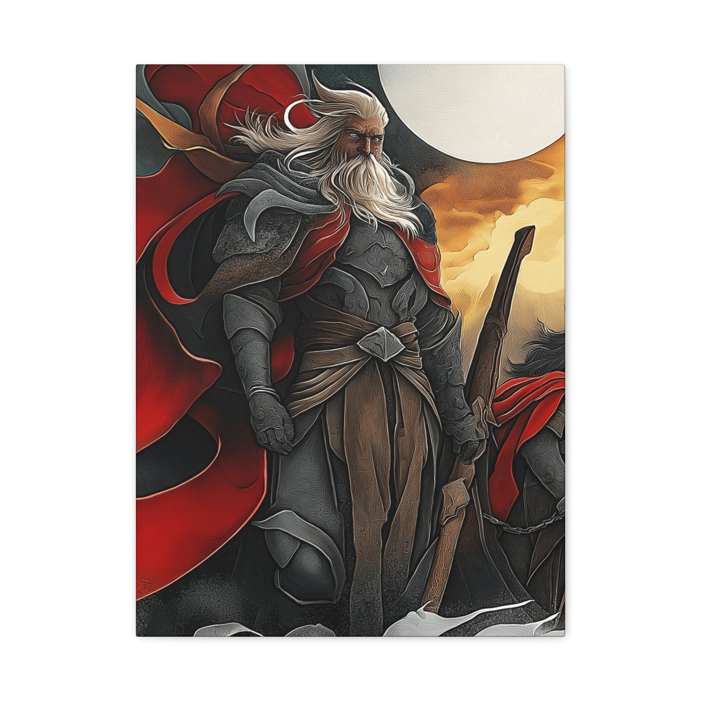 Epic Warrior Stretched Canvas Art - 1.25" Matte Wall Decor