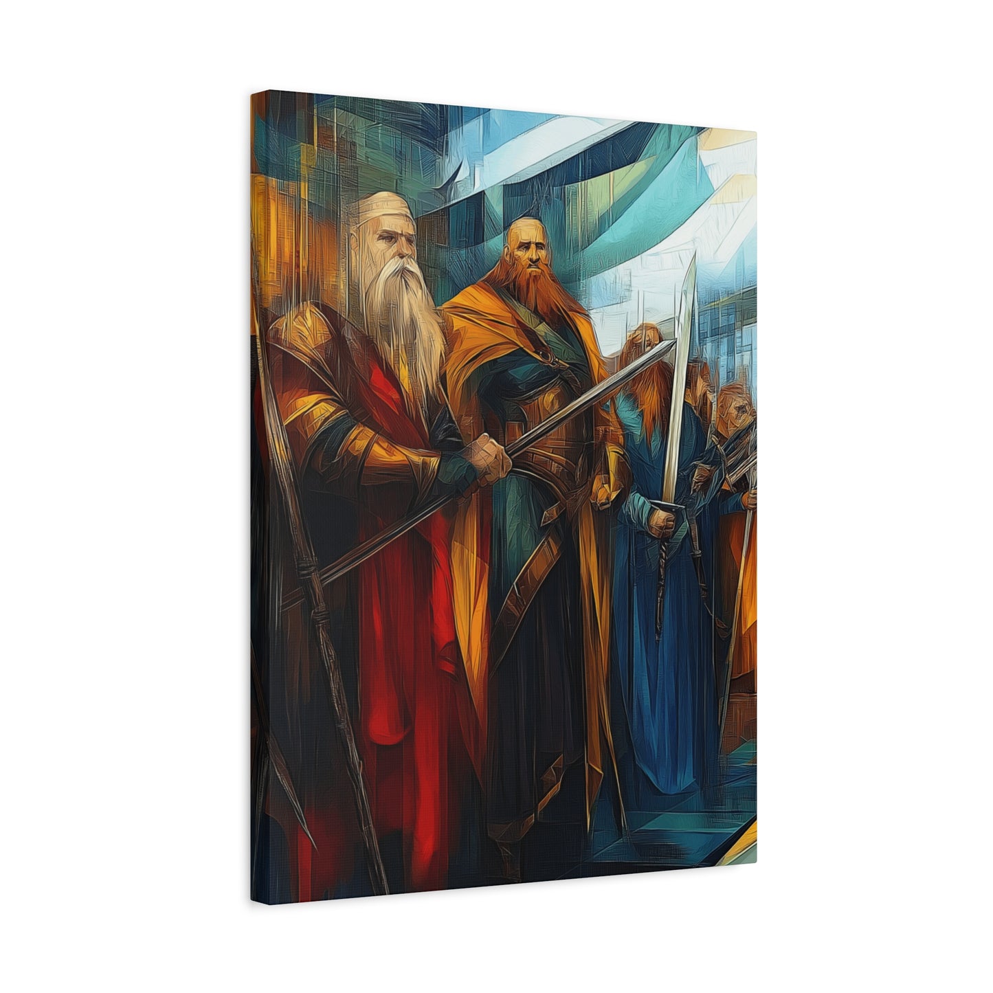 Epic Fantasy Art Canvas Print - Stretched 1.25" Wall Decor Featuring Legendary Warriors