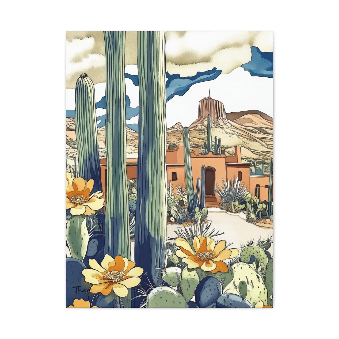 Desert Rose Canvas Art Print | Bohemian Home Decor | Southwestern Wall Art