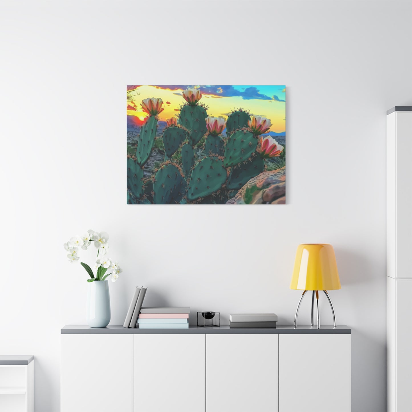Canvas Print - Prickly Pear Blooming Vista 1 - Matte, Stretched