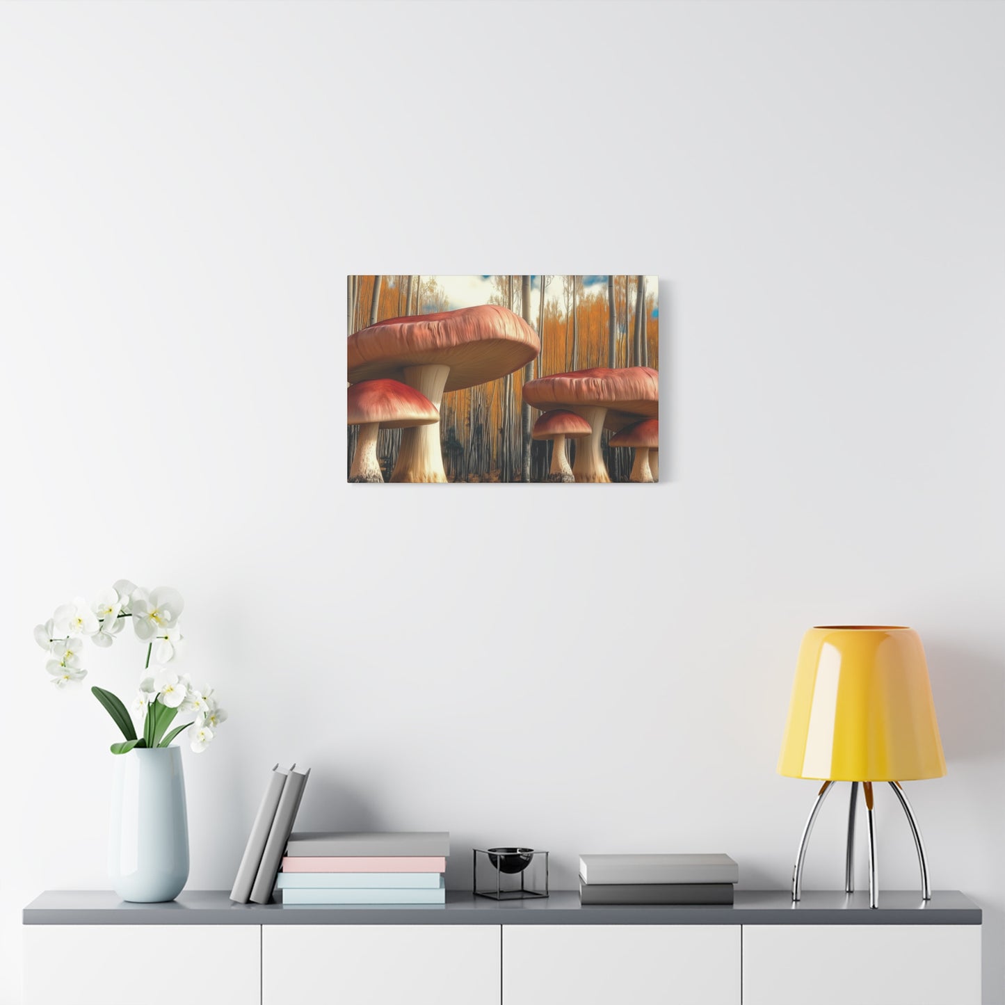 Canvas Print - Mushrooms and Trees Nature Scene