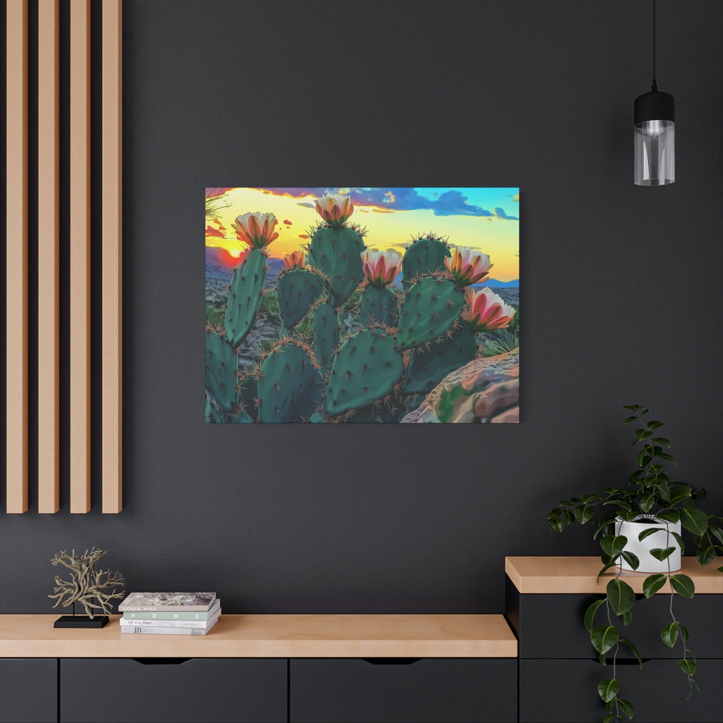 Canvas Print - Prickly Pear Blooming Vista 1 - Matte, Stretched