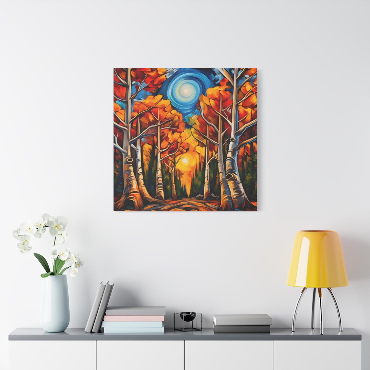 Autumn Forest Canvas Art Print - Vibrant Fall Decor for Home & Office