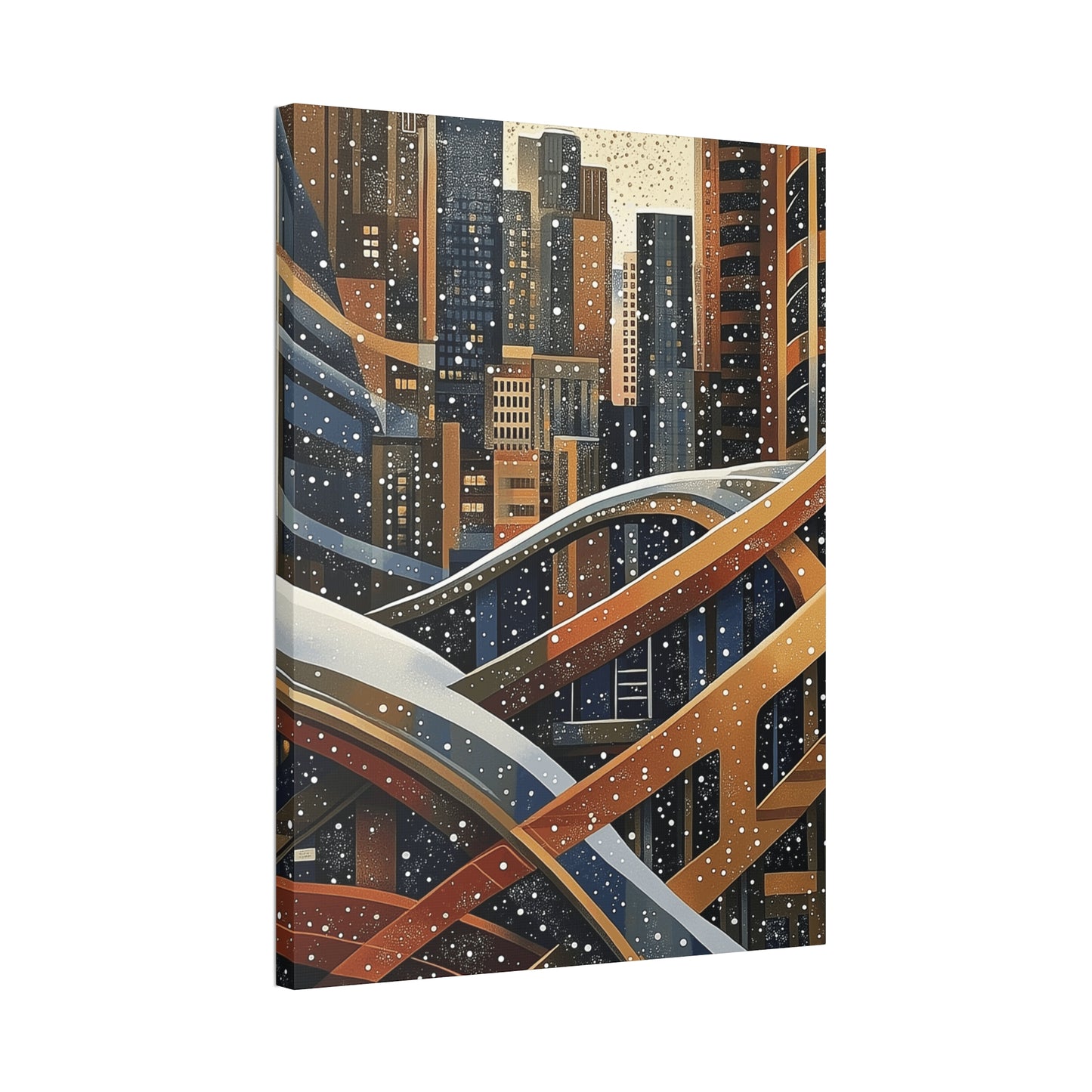 Urban Snowfall Canvas Art - Stretched Wall Decor 1.5 in. depth