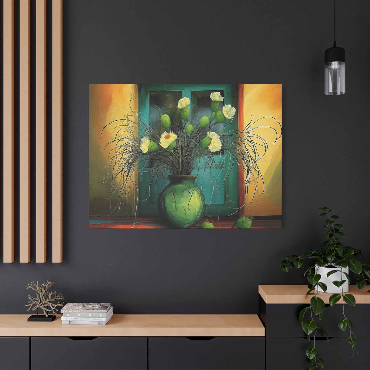 Vibrant Cactus Flower Canvas Print - Stretched Wall Art for Home Decor