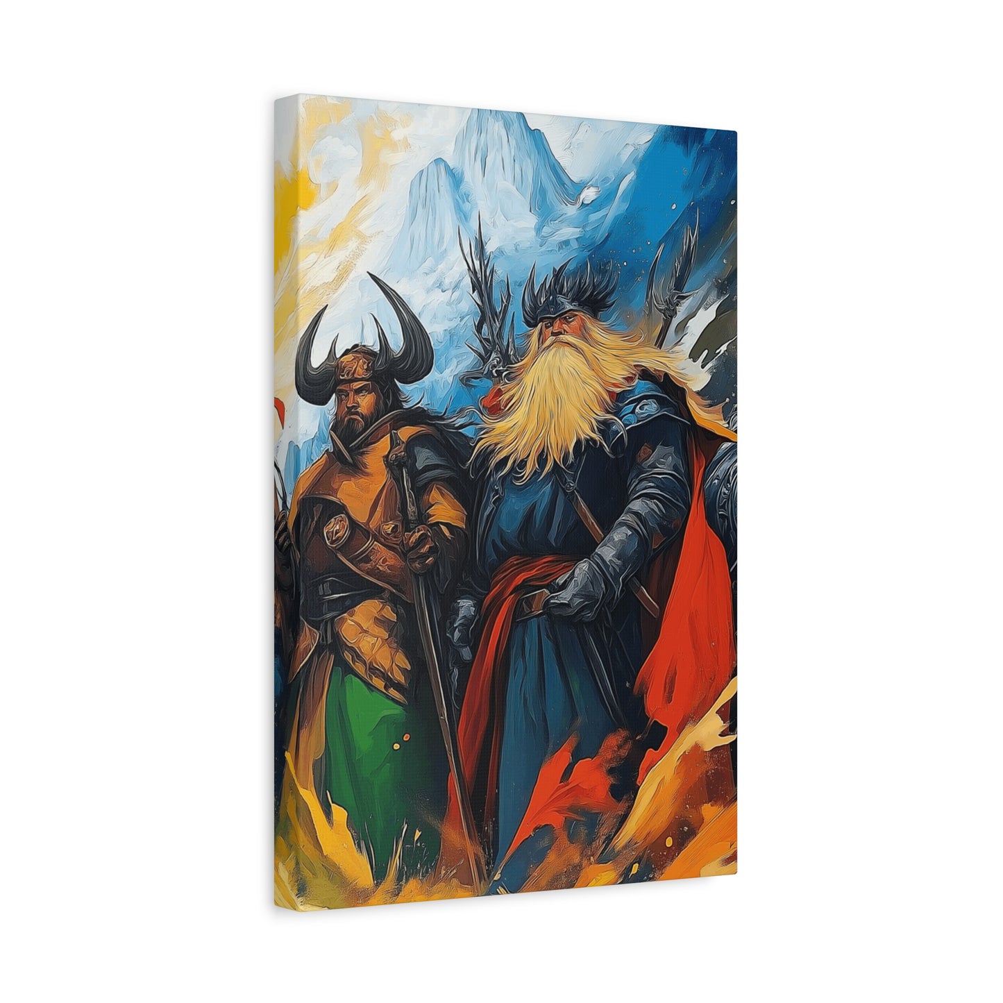 Epic Norse Warrior Canvas Art Print - Fantasy Wall Decor for Home or Office