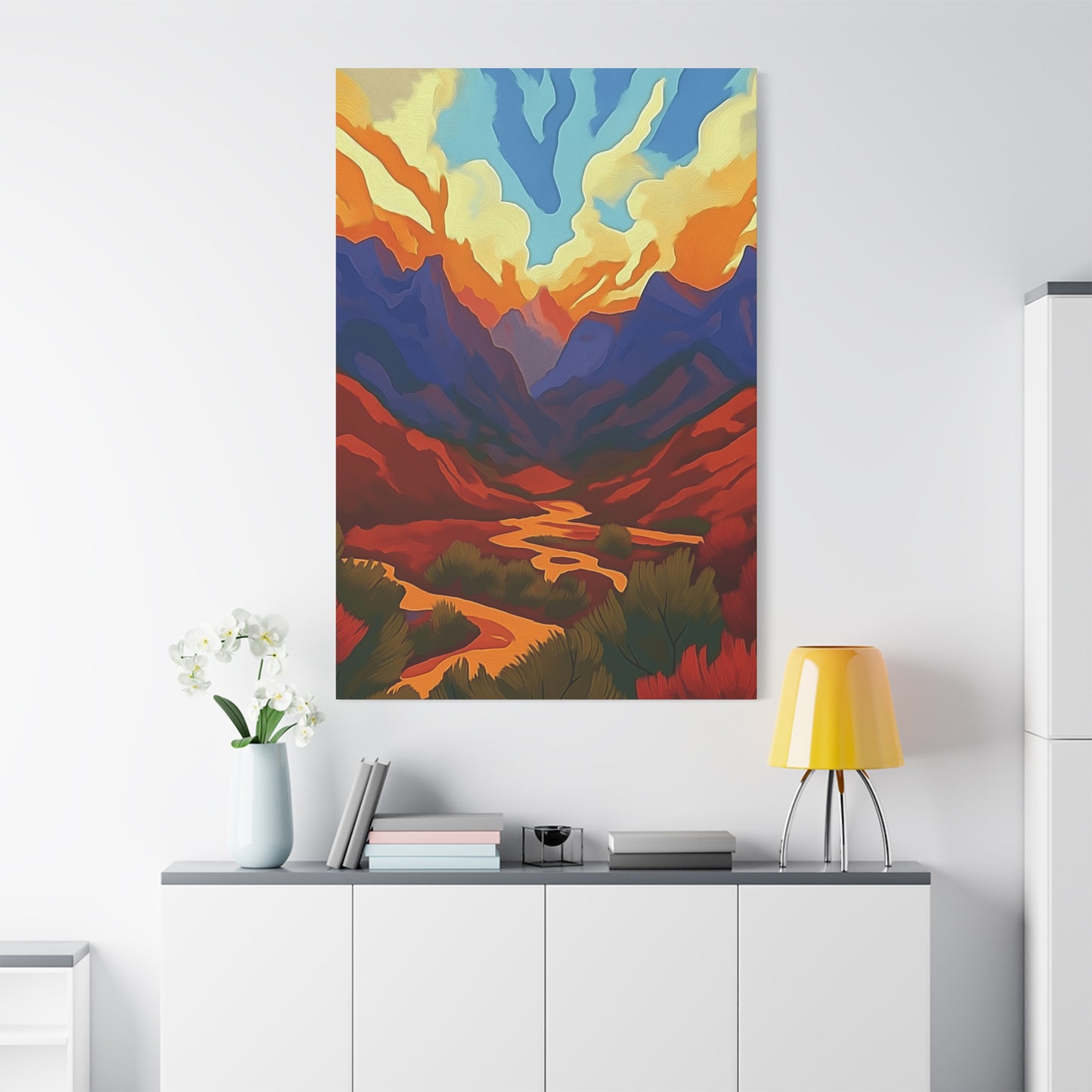 Vibrant Mountain Sunset Landscape-Where are we 2