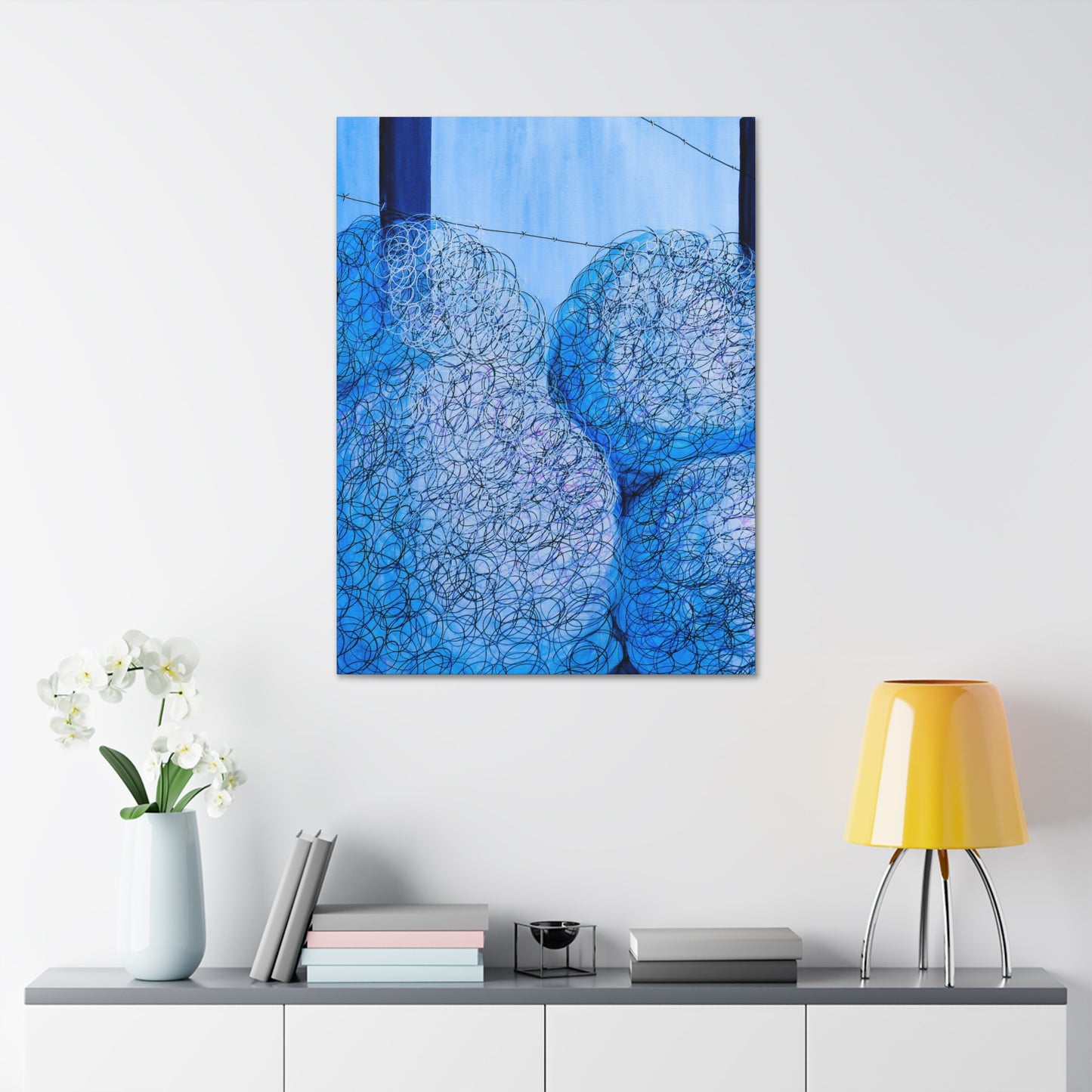 Canvas Art, Blue Swirl Tumbleweeds X1 depth 1.5 in