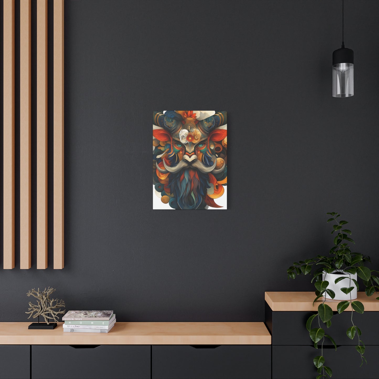 Vibrant Mask Wall Art Canvas | Bohemian Decor