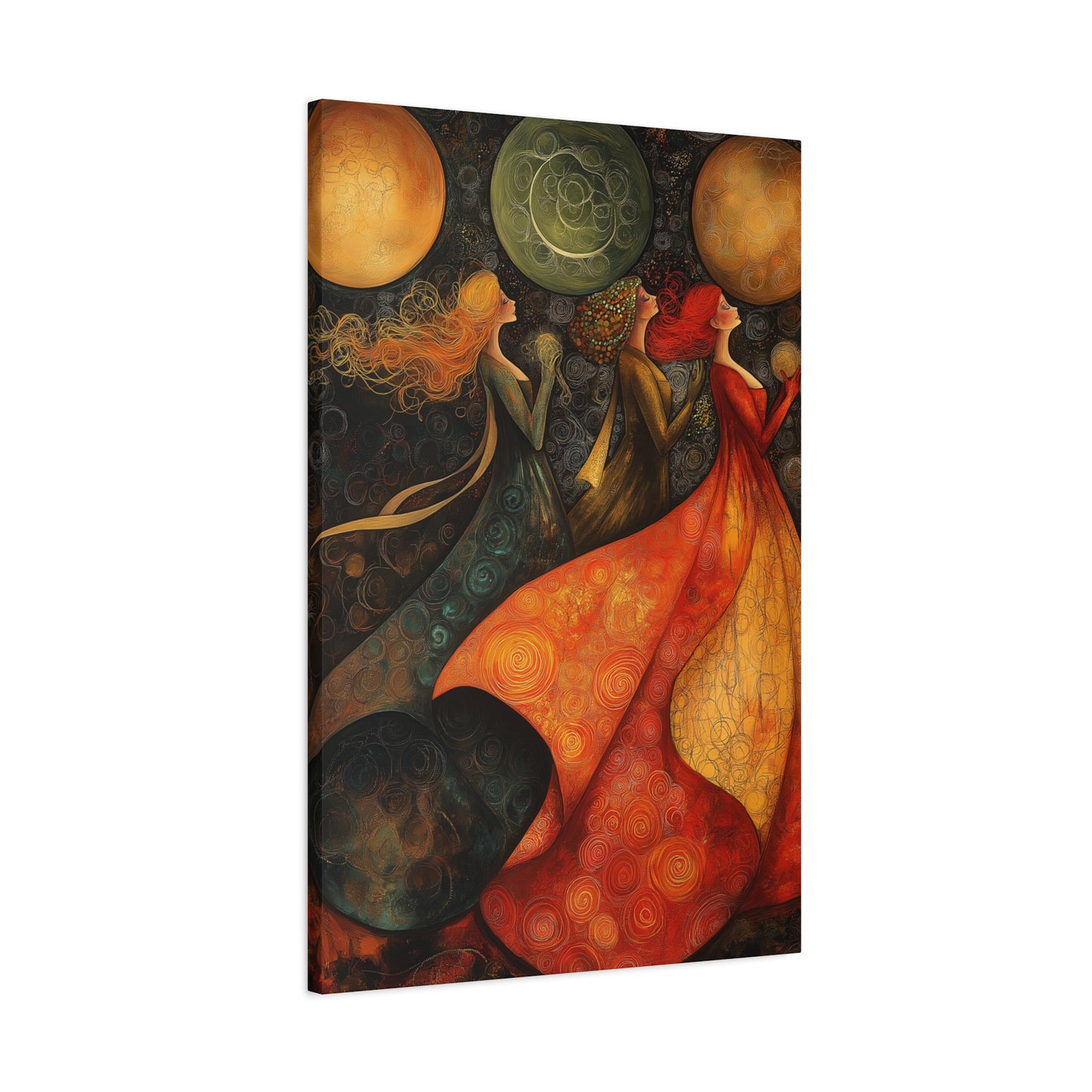 Elegant Women Art Canvas Print - Colorful Abstract Wall Decor