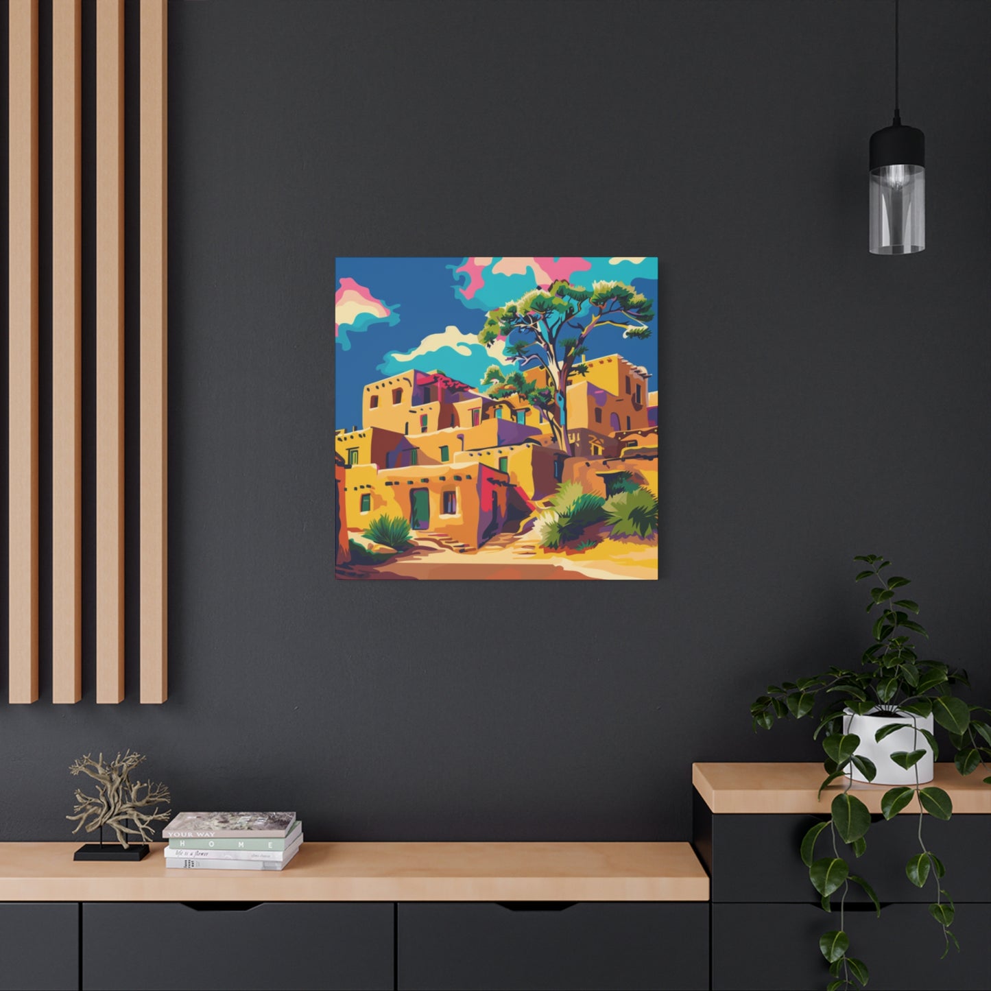 Canvas Art Print - NM Pueblo New Village 2