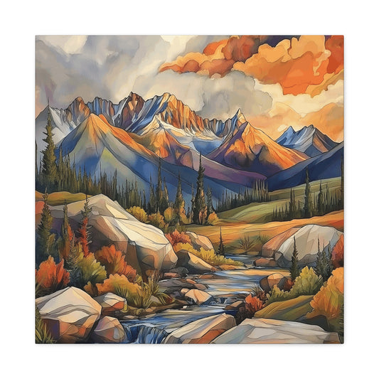 Mountain Landscape Canvas Art Print - Nature Wall Decor
