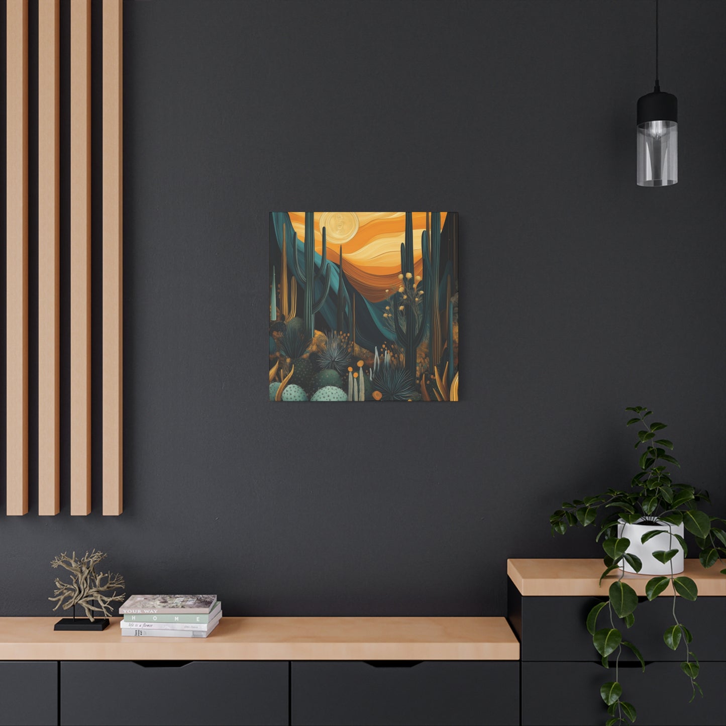 Desert Sunset Canvas Art – Stretched Wall Decor for Nature Lovers
