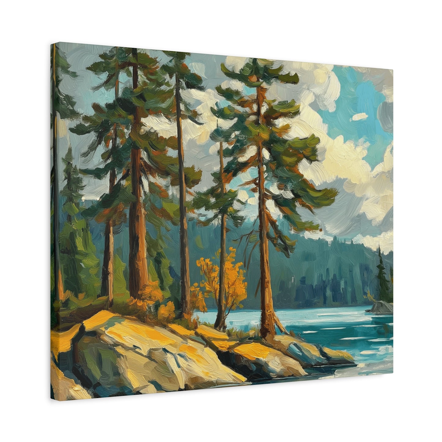 Pine Trees at High Mountain Lake