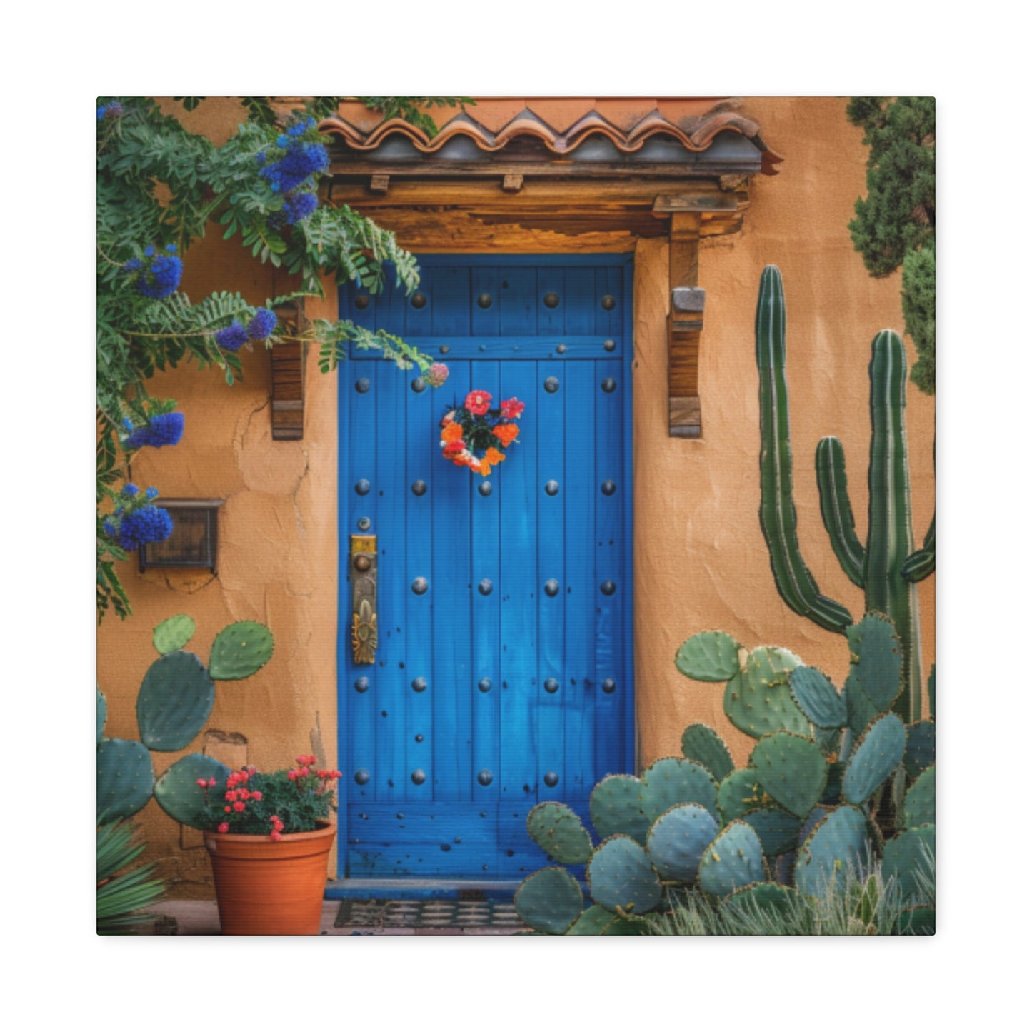 Canvas Wall Art - Santa Fe Door Blue Design