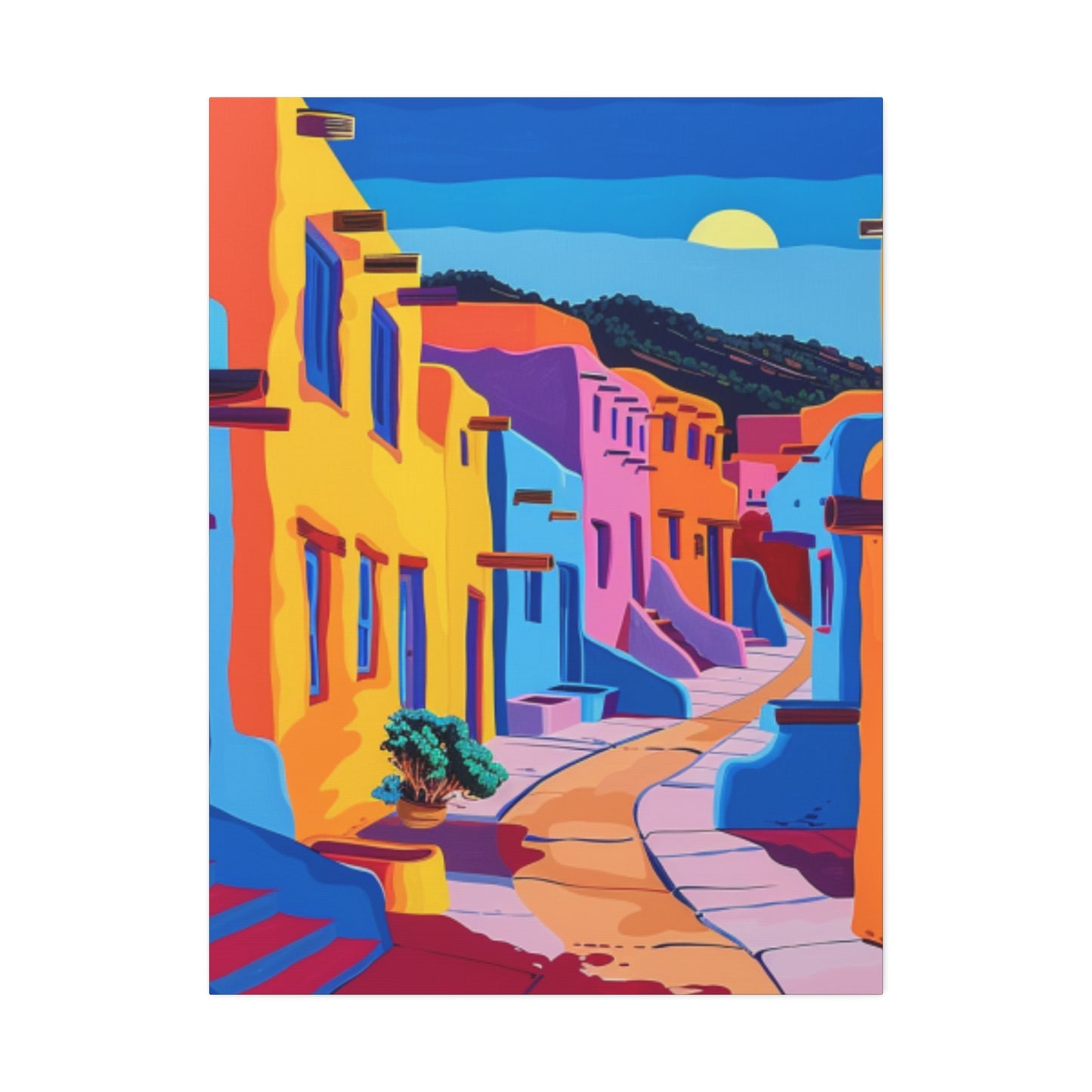 Colorful Southwest Village Sunset-1.5 in. Depth