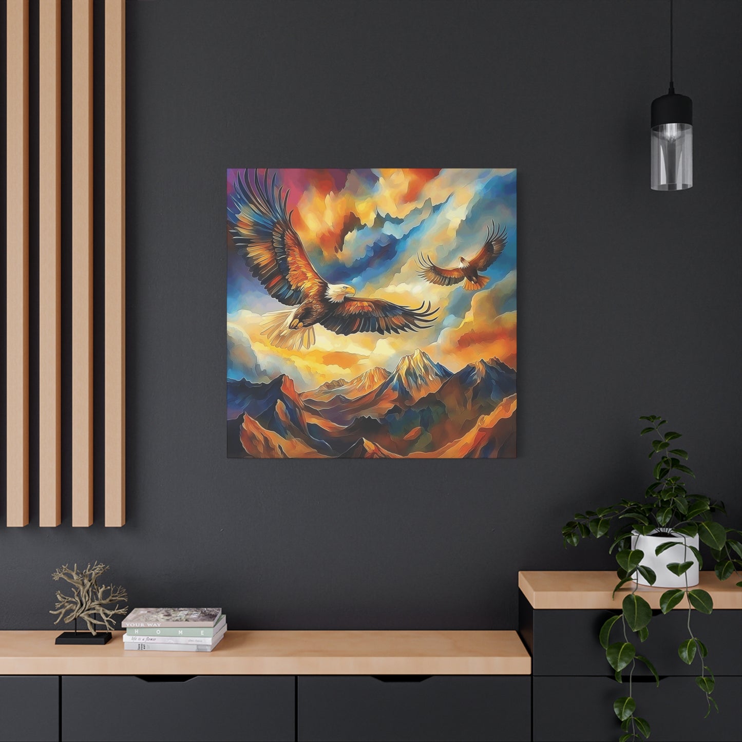 Majestic Eagle Canvas Art – Vibrant Stretched Wall Decor for Nature Lovers