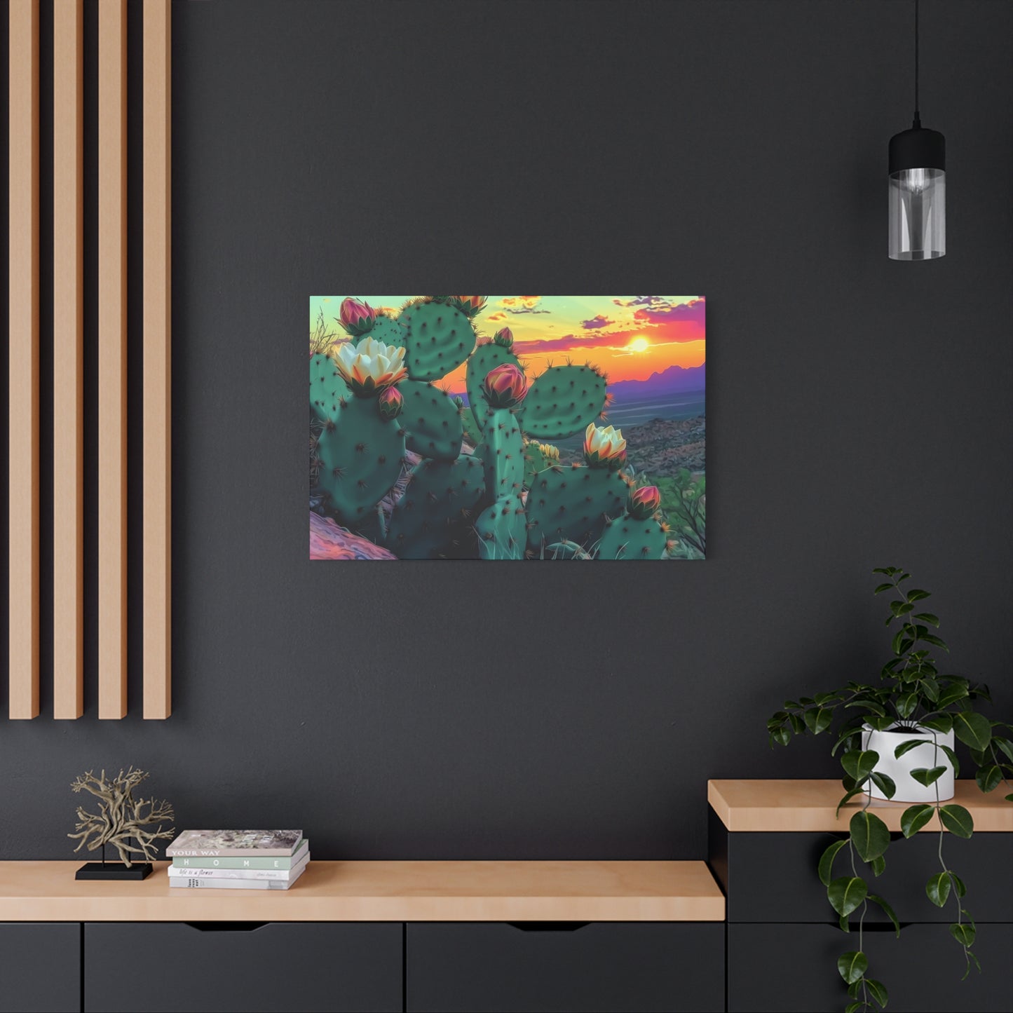 Canvas Print - Prickly Pear Blooming Vista 3