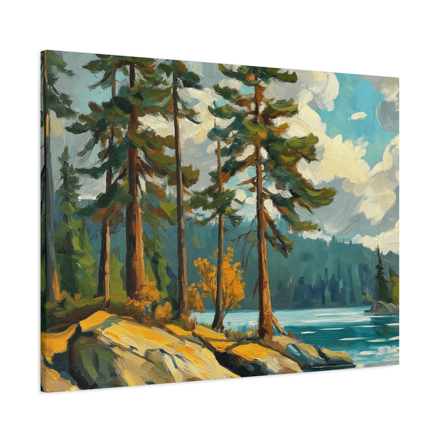 Pine Trees at High Mountain Lake