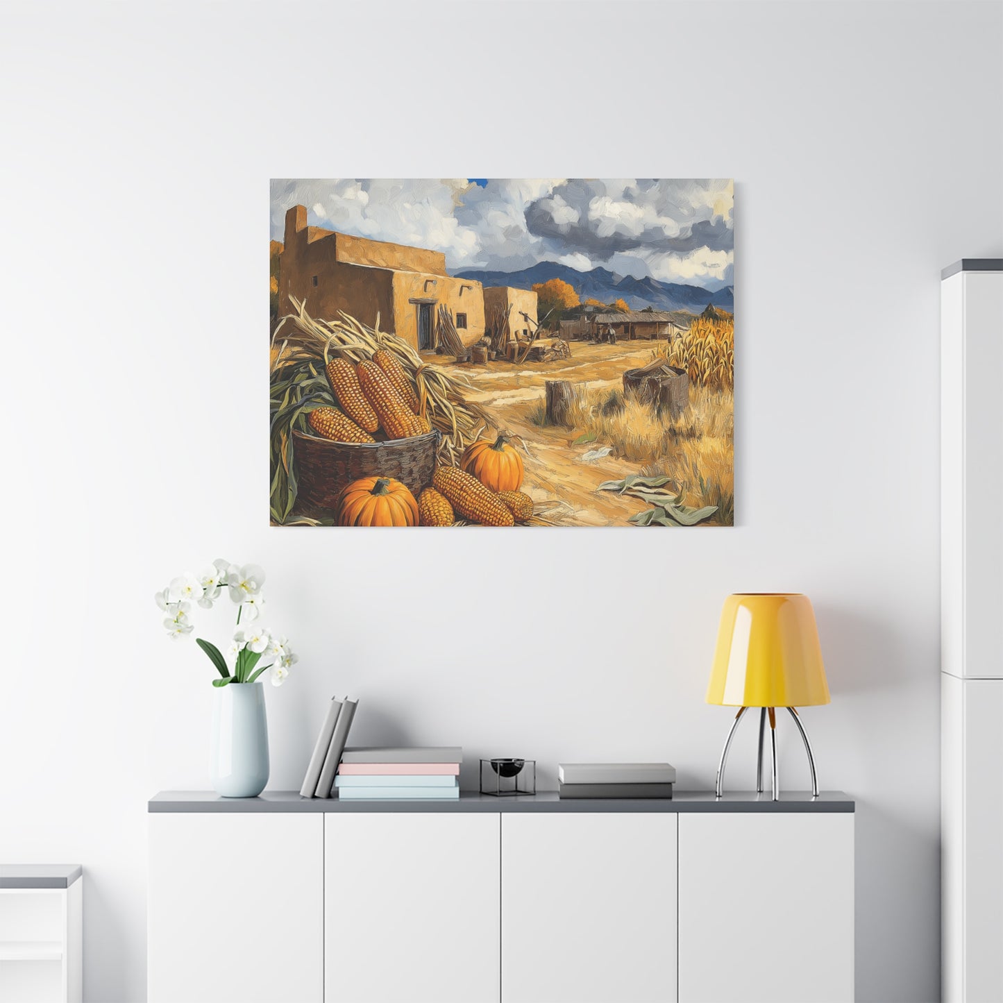 Harvest Landscape Canvas Print - Rustic Fall Decor for Home