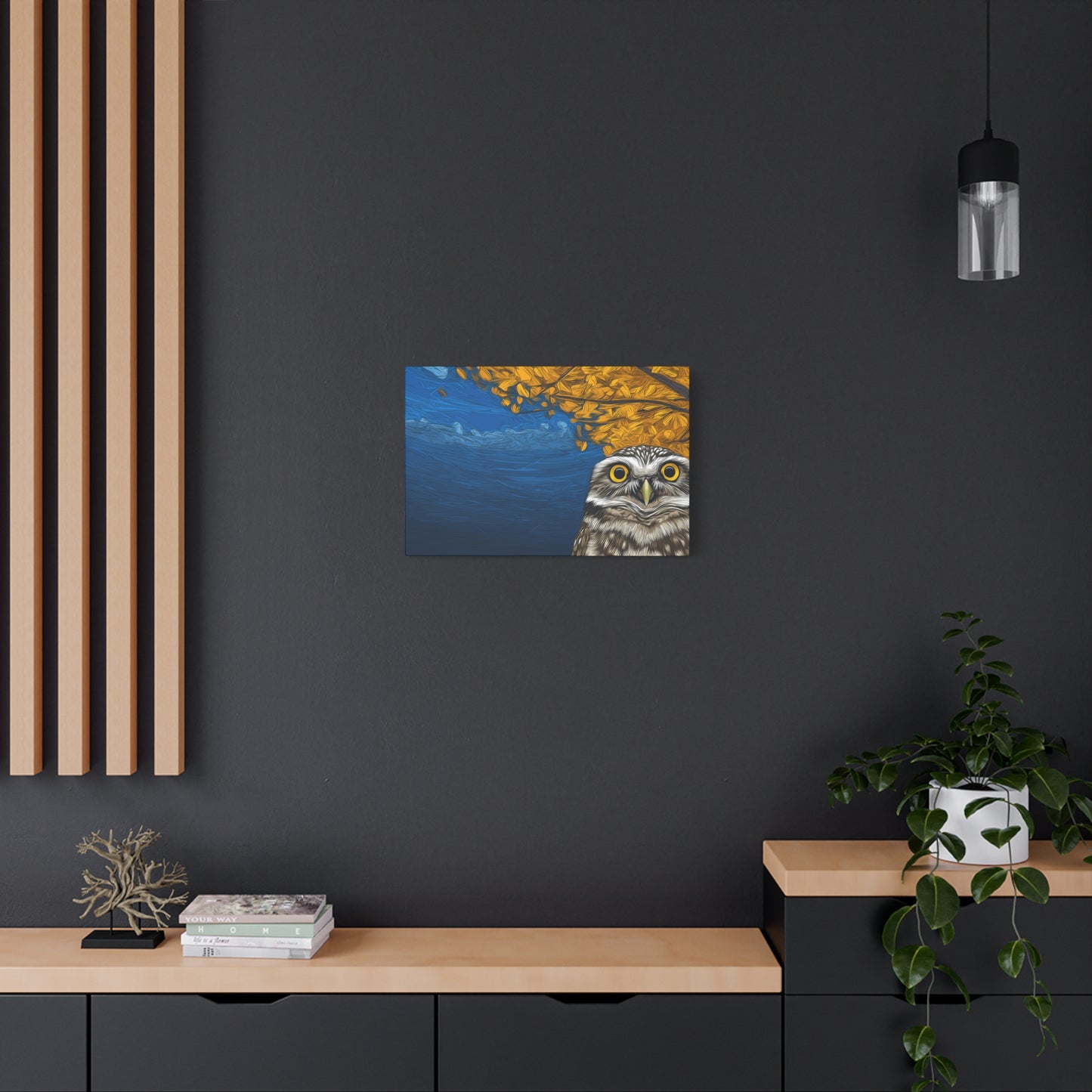 Canvas Print - Burrowing Owl in Aspen Tree