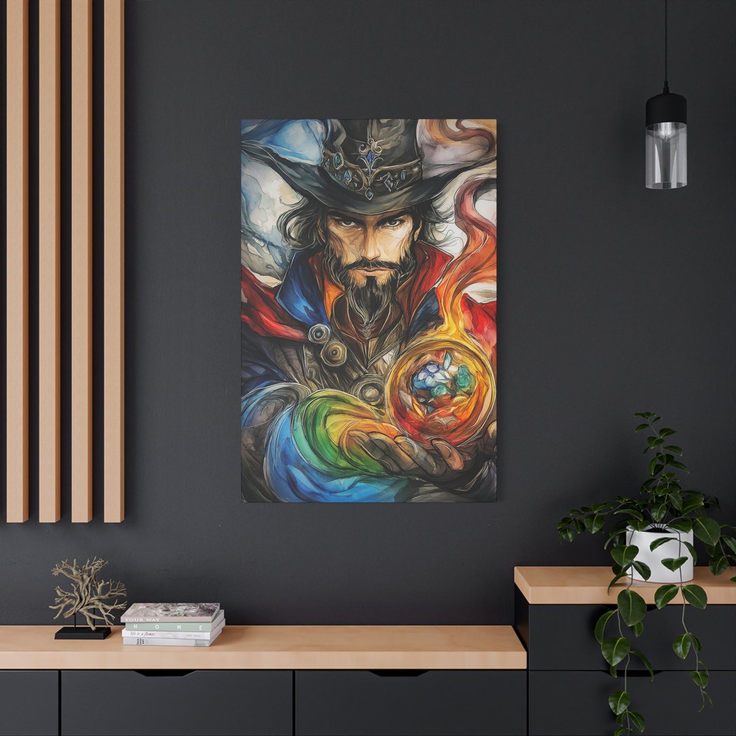 Mystical Wizard Canvas Art - Fantasy Home Decor for Magic Lovers
