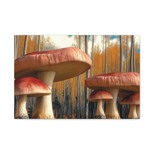 Canvas Print - Mushrooms and Trees Nature Scene
