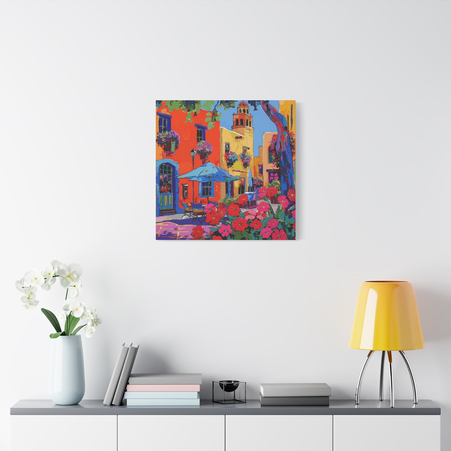 Canvas Print Santa Fe Festive Street Scene