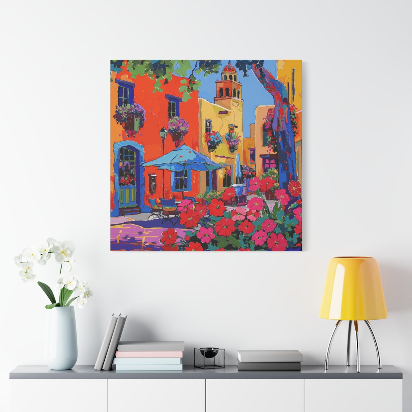 Canvas Print Santa Fe Festive Street Scene