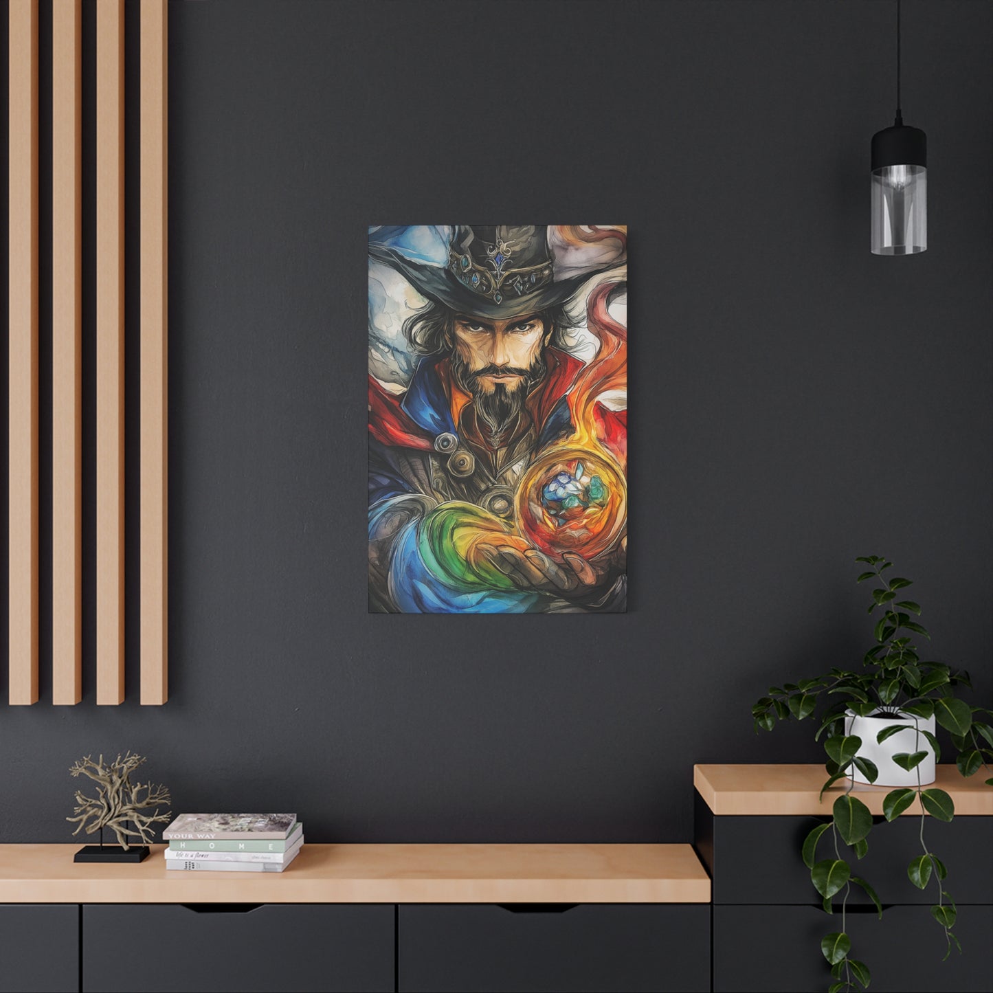 Mystical Wizard Canvas Art - Fantasy Home Decor for Magic Lovers