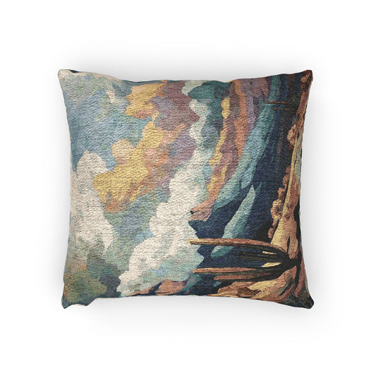 Desert Landscape Woven Pillow - Boho Home Decor